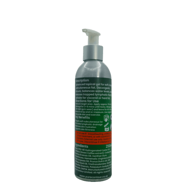 Pure Contour Fat Dissolving Gel_250 Side Trans Pure Contour Fat Dissolving Gel 250 ml