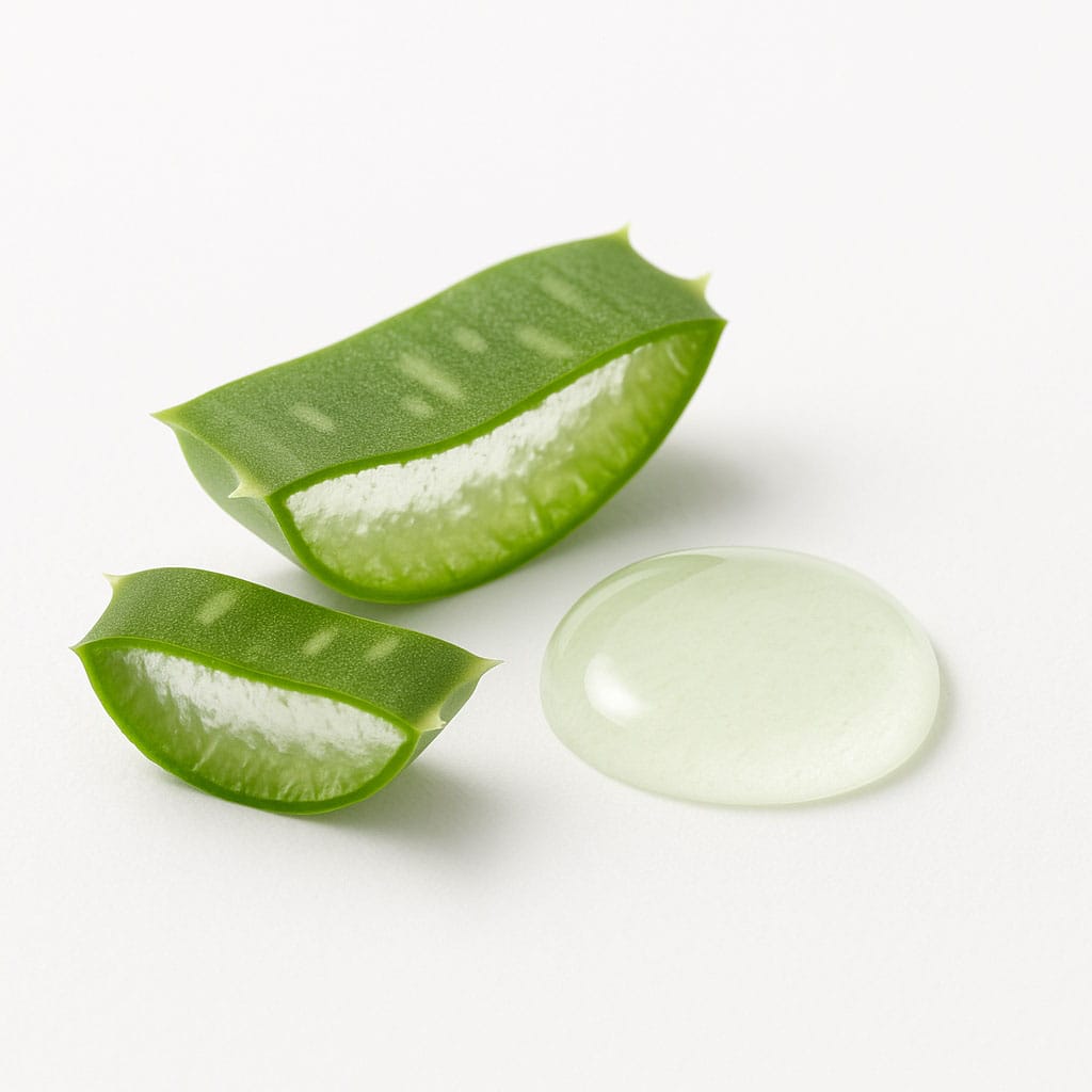 Close-up of Aloe Vera Extract on white background, Purecontour.