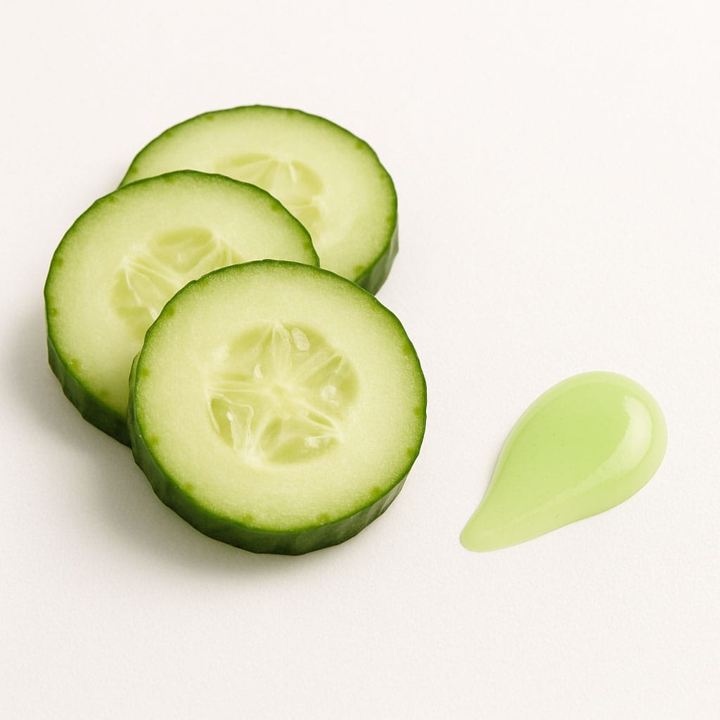 Close-up of Cucumber Extract on white background, Purecontour.