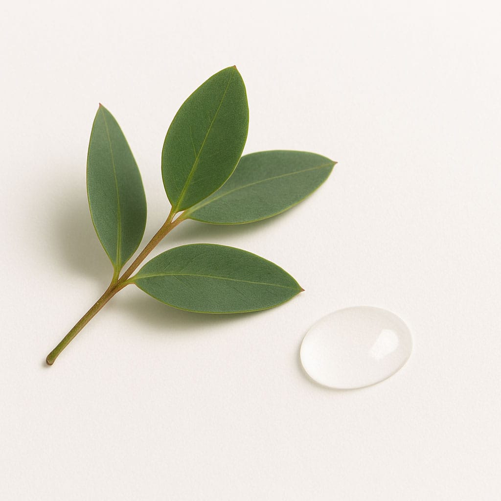 Close-up of Eucalyptus Oil on white background, Purecontour.